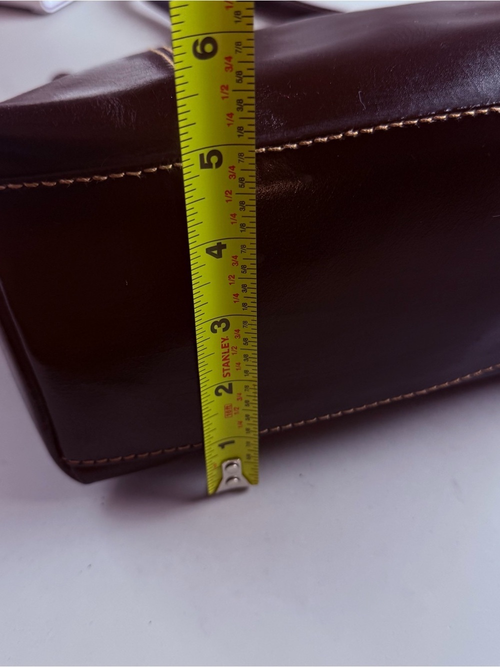 vtg Y2K DESMO Italian Brown Leather Shoulder Bag Hobo Minimalist Baguette - Picture 7 of 10